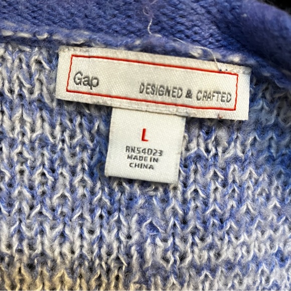Gap reverse stitch Neón medium blue sweater L - Picture 3 of 7